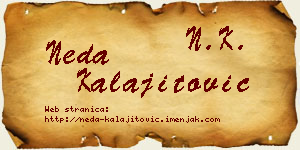 Neda Kalajitović vizit kartica